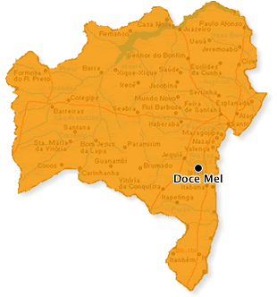 Mapa da Bahia - Doce Mel em destaque